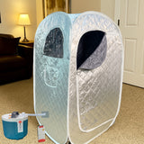 Kawachi Portable Steam Therapy Sauna Bath Can Relieve Fatigue, Lose Weight for Health and Beauty Spa at Home- i137-Silver-CP