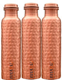 Bharu Hammered Copper Bottle 750 ml - Pack of 3
