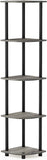 Kawachi Multipurpose 5-Tier Corner Shelf Rack, Bookshelf, Open Storage Display Rack and Plant Stand, Bookshelf Organizer for Home, Living Room and Office KW83brown