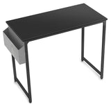 Kawachi 32 Inch Computer Desk, Small Desk, Office Desk with Hook and Pocket, Modern Home Office Desk, Writing Desk, PC Desk, Black KW111