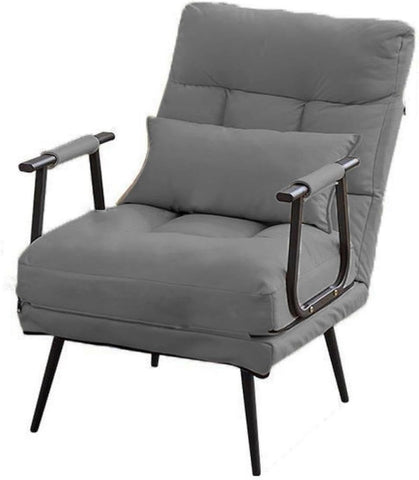 Kawachi Comfy Convertible 3 in 1 Recliner Chair, Single Seater Folding Armchair with Bed Function for Living Room, Bedroom, Office Modern Lazy Lounge Chair with Armrests, Lumbar Support - KW133-Dark Grey