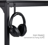 Kawachi 32 Inch Computer Desk, Small Desk, Office Desk with Hook and Pocket, Modern Home Office Desk, Writing Desk, PC Desk, Black KW111