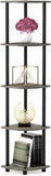 Kawachi Multipurpose 5-Tier Corner Shelf Rack, Bookshelf, Open Storage Display Rack and Plant Stand, Bookshelf Organizer for Home, Living Room and Office KW83brown