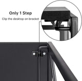 Kawachi Folding Desk 37'' Laptop Computer Table Small Study Writing Desk for Teens Students, Metal Frames Workstation for Home Office, No Assembly Needed, Black KW110