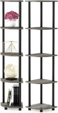 Kawachi Multipurpose 5-Tier Corner Shelf Rack, Bookshelf, Open Storage Display Rack and Plant Stand, Bookshelf Organizer for Home, Living Room and Office KW83brown