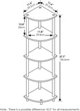 Kawachi Multipurpose 5-Tier Corner Shelf Rack, Bookshelf, Open Storage Display Rack and Plant Stand, Bookshelf Organizer for Home, Living Room and Office KW83brown