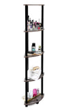 Kawachi Multipurpose 5-Tier Corner Shelf Rack, Bookshelf, Open Storage Display Rack and Plant Stand, Bookshelf Organizer for Home, Living Room and Office KW83brown