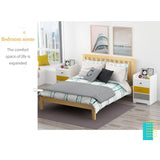 Kawachi Modern Home Bedroom Bedside Table Storage Cabinet with 3 Drawers KW23-White MD