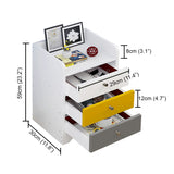 Kawachi Modern Home Bedroom Bedside Table Storage Cabinet with 3 Drawers KW23-White MD