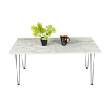 Kawachi Engineered Wood  Trianguler Centre Table Tea, Coffee Table for Living Room with Metal Hairpin Leg New Caspio Grey  kw102