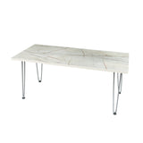 Kawachi Engineered Wood  Trianguler Centre Table Tea, Coffee Table for Living Room with Metal Hairpin Leg New Caspio Grey  kw102