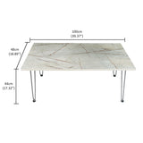 Kawachi Engineered Wood  Trianguler Centre Table Tea, Coffee Table for Living Room with Metal Hairpin Leg New Caspio Grey  kw102