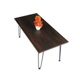 Kawachi Engineered Wood Rectanguler Centre Coffee Table, Tea Table for Living Room with Metalic Gray Hairpin Leg KW102  New Walnut