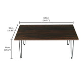 Kawachi Engineered Wood Rectanguler Centre Coffee Table, Tea Table for Living Room with Metalic Gray Hairpin Leg KW102  New Walnut