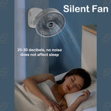 Kawachi 3-Speed 360° Rotating USB Rechargeable Wireless Electric Portable Clip Fan Handy Camping Desktop Office Table Cooling Fan- KAWY-7-White
