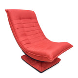 Kawachi Adjustable 5-Position Folding Recliner Floor Chair with 360 Degree Swivel- KAWY-4-Orange