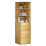 Kawachi Wooden Multipurpose Corner Wall Decor Cabinet Bookshelf Rack With Drawer Storage K559-Beige