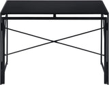 Kawachi Folding Desk 37'' Laptop Computer Table Small Study Writing Desk for Teens Students, Metal Frames Workstation for Home Office, No Assembly Needed, Black KW110