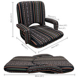 Kawachi 6-Position Adjustable Floor Chair for Yoga and Meditation Folding Lazy Sofa Chair with Armrests, Adults Gaming Chairs for Living Room, Bedroom Chair- KAWY-2