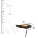 Kawachi Engineered Wood  Trianguler Centre Table Tea, Coffee Table for Living Room with Metal Hairpin Leg New Walnut  kw101