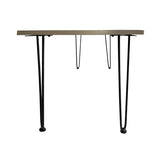 Kawachi Engineered Wood Rectanguler Centre Coffee Table, Tea Table for Living Room with blak Hairpin Leg Rustic Gold MarbleKW102
