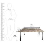 Kawachi Engineered Wood Rectanguler Centre Coffee Table, Tea Table for Living Room with blak Hairpin Leg Rustic Gold MarbleKW102
