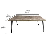 Kawachi Engineered Wood Rectanguler Centre Coffee Table, Tea Table for Living Room with blak Hairpin Leg Rustic Gold MarbleKW102