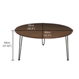 Kawachi Engineered Wood  Round Centre Table Tea, Coffee Table for Living Room with Metal Hairpin Leg Caspio Grey kw103