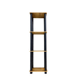 Kawachi 4-Tier Corner Shelf Rack, Bookshelf, Open Storage Display Rack and Plant Stand, Bookshelf Organizer  KW105 Beige
