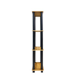 Kawachi 4-Tier Corner Shelf Rack, Bookshelf, Open Storage Display Rack and Plant Stand, Bookshelf Organizer  KW105 Beige