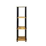 Kawachi 4-Tier Corner Shelf Rack, Bookshelf, Open Storage Display Rack and Plant Stand, Bookshelf Organizer  KW105 Beige