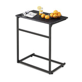 Kawachi C Shaped End Table 26 inches High Laptop Table, Side Table for Couch Slide Under, C Table Sofa Side End Table KW113-Black