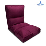 Kawachi Reclining Floor Chair for Living Room, Meditation Chair, Adjustable Back Rest with 5 Position Lock-in, Back Support, Maintain Posture While Sitting on Floor chair-KW122-Maroon