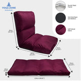 Kawachi Reclining Floor Chair for Living Room, Meditation Chair, Adjustable Back Rest with 5 Position Lock-in, Back Support, Maintain Posture While Sitting on Floor chair-KW122-Maroon