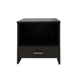 Kawachi Engineered Wood Sofa Side End Bedside Table with Drawer  KW16 Wenge Black