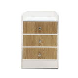Kawachi Modern Home Bedroom Bedside Table Storage Cabinet with 3 Drawers KW23-White-BD