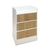 Kawachi Modern Home Bedroom Bedside Table Storage Cabinet with 3 Drawers KW23-White-BD