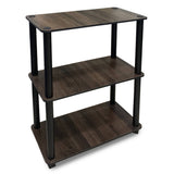 Kawachi Wooden 3-Tier Multi-Purpose Kitchen Accessories Items Storage Rack Shelf Orgnizer Home Kitchen Office Display Rack KW79brown