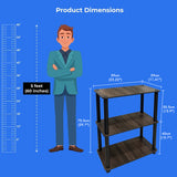 Kawachi Wooden 3-Tier Multi-Purpose Kitchen Accessories Items Storage Rack Shelf Orgnizer Home Kitchen Office Display Rack KW79brown
