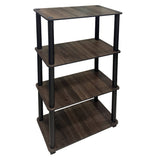 Kawachi 4-Tier Multipurpose Standing Wall Shelf for Living Room, Bed Room, Home, Office, Display Rack, Storage Shelves and Display Organizer with Utility Storage for Home Décor KW80 brown