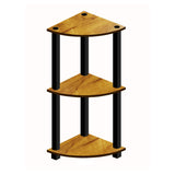 Kawachi Multipurpose 3-Tier Corner Shelf Rack, Bookshelf, Open Storage Display Rack and Plant Stand, Bookshelf Organizer for Home, Living Room and Office KW81 Beige