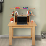 Kawachi Woodit Laptop Table/Study Table/Wooden Computer Desk with Bookshelf (Intel Beige) kw92
