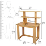 Kawachi Woodit Laptop Table/Study Table/Wooden Computer Desk with Bookshelf (Intel Beige) kw92