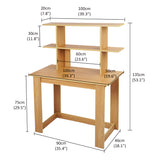 Kawachi Woodit Laptop Table/Study Table/Wooden Computer Desk with Bookshelf (Intel Beige) kw92