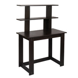 Kawachi Woodit Laptop Table/Study Table/Wooden Computer Desk with Bookshelf (Wenge Brown) KW92
