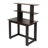 Kawachi Woodit Laptop Table/Study Table/Wooden Computer Desk with Bookshelf (Wenge Brown) KW92