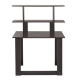 Kawachi Woodit Laptop Table/Study Table/Wooden Computer Desk with Bookshelf (Wenge Brown) KW92