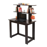 Kawachi Woodit Laptop Table/Study Table/Wooden Computer Desk with Bookshelf (Wenge Brown) KW92