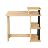 Kawachi Home Compact Laptop Table Notebook Computer Desk with Printer, Book, Files Shelves KW95-Beige
