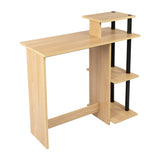 Kawachi Home Compact Laptop Table Notebook Computer Desk with Printer, Book, Files Shelves KW95-Beige